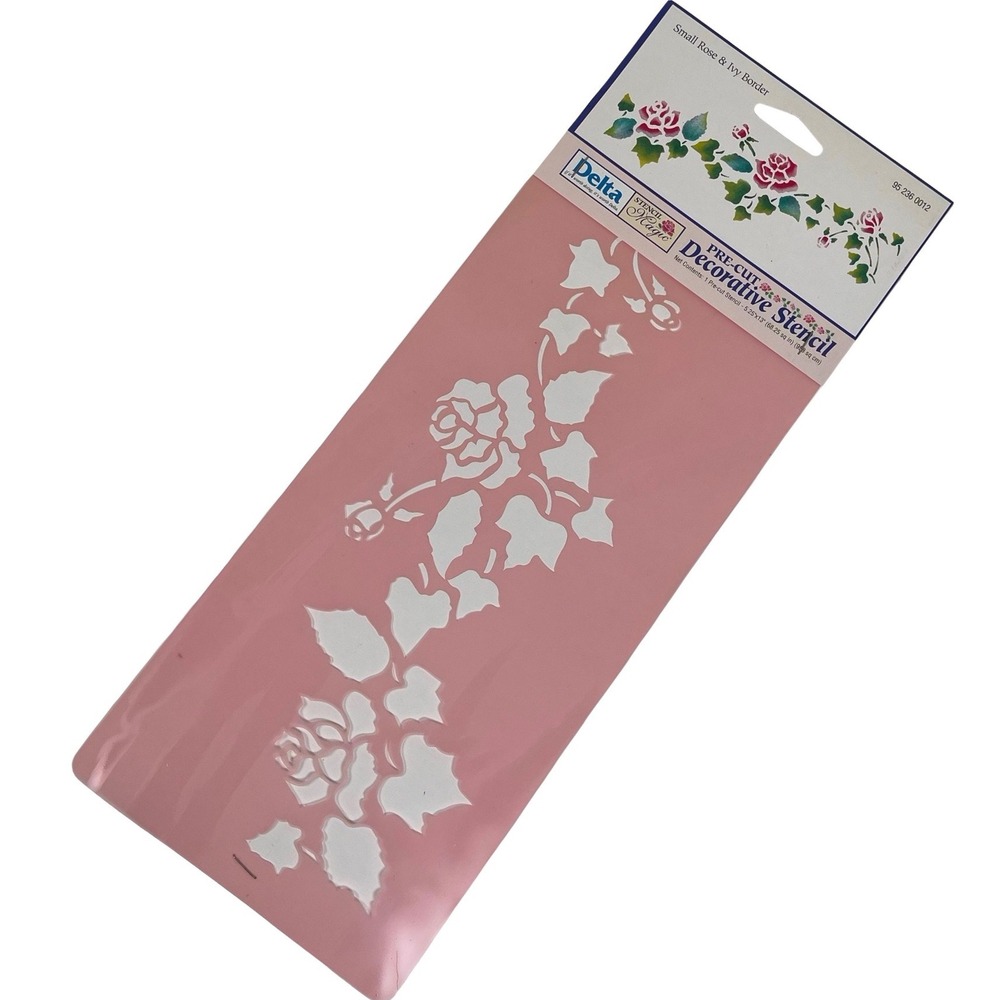 Vintage Delta‎ Stencil Magic Small Rose Ivy Border Pre-Cut Decorative 90s Whimsy